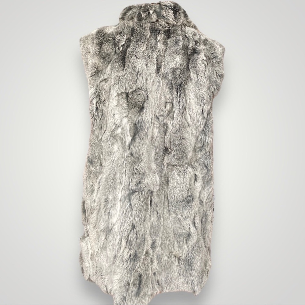Adrienne Landau Grey Rabbit Fur Vest Jacket 🌪️ - Picture 6 of 8